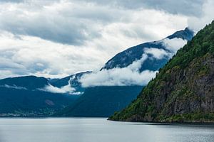 View to the Aurlandsfjord in Norway van Rico Ködder