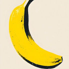 Stylised banana in bright yellow by drdigitaldesign