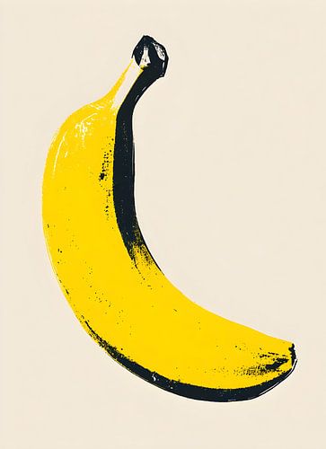 Gestileerde banaan in helder geel