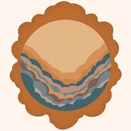 Herbstwolken in einem Kreis in Erdtönen von Rizqi Sulis