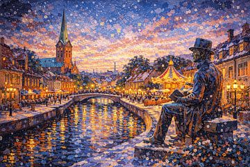 Odense in Denmark, an impressionist painting. by Gallery Hoppenbrouwers