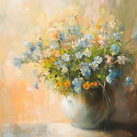 Forget-me-nots in pot