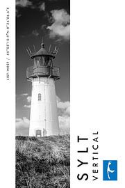 Sylt Vertical Leuchtturm List-West (Schwarz-weiß)
