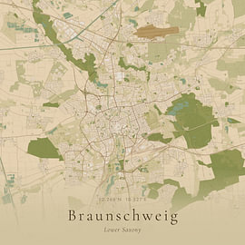 Historische Landkarte von Braunschweig, Deutschland