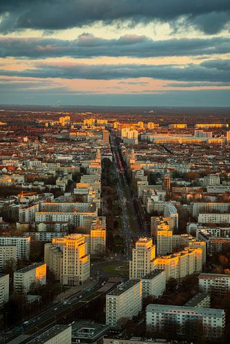 Zonsondergang over Berlijn vanaf de TV-toren