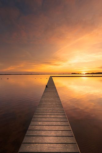 Beautiful sunset over a jetty