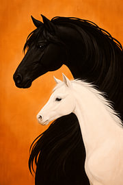 Zwart en Wit Paardenportret