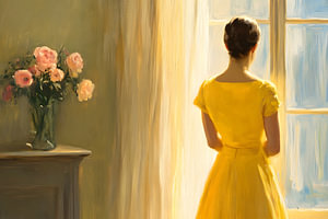 Frau am Fenster
