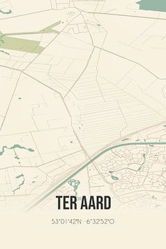 Vintage landkaart van Ter Aard (Drenthe) van Rezona