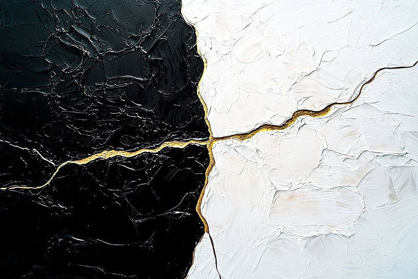Schwarz und weiß abstrakt mit Gold von Imperial Art House