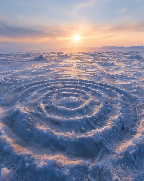 Mystische Formen auf Boden von fernlichtsicht