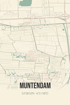 Carte ancienne de Muntendam (Groningen) sur Rezona