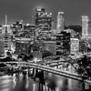 Amazing Pittsburgh Skyline in the Evening | Monochrome by Melanie Viola