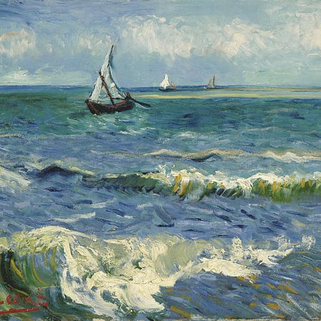 Vincent van Gogh. Zeegezicht bij Les Saintes-Maries-de-la-Mer, 1888van 1000 Schilderijen