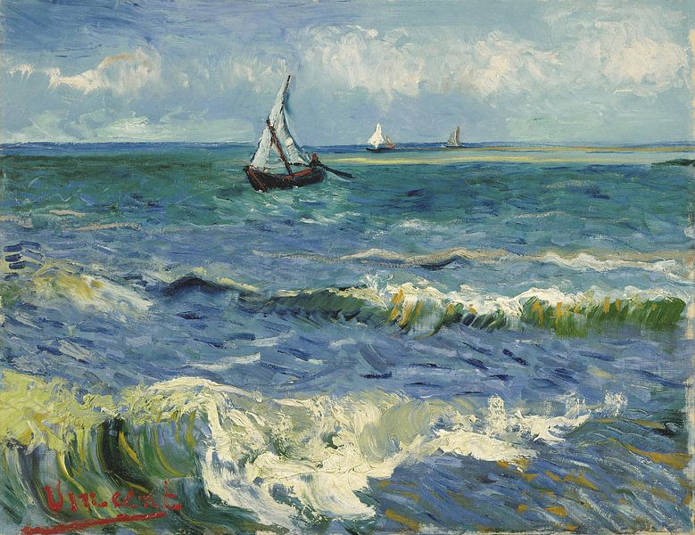 Vincent van Gogh. The Sea at Les Saintes-Maries-de-la-Mer by 1000 Schilderijen