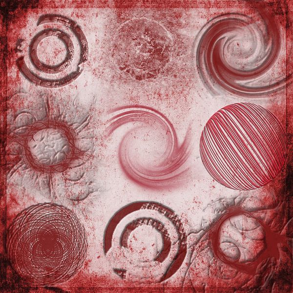 Variaties op een cirkel, rood van Rietje Bulthuis