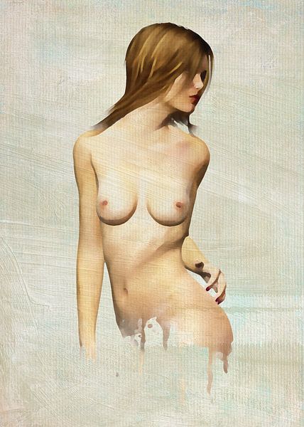 Nu érotique - Femme nue regardant en arrière par Jan Keteleer