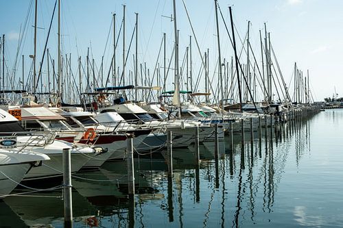 Zeilboten in de jachthaven van la Grande Motte Frankrijk