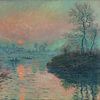 Soleil couchant sur la Seine à Lavacourt, effet d'hiver, Claude Monet