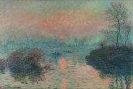 Soleil couchant sur la Seine à Lavacourt, effet d'hiver, Claude Monet par Meesterlijcke Meesters Aperçu