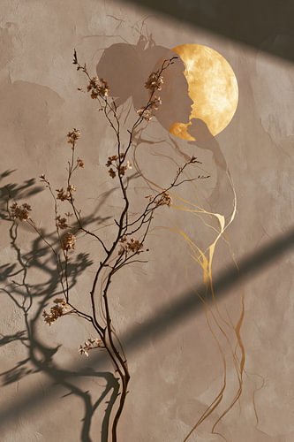 Japandi-Silhouette in der Sonne