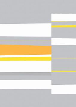 Mozaïek Single 4 | Geel, Grijs, Oranje Kleurvlakken van Menega Sabidussi