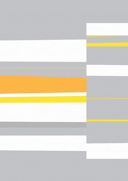 Mosaik Einzel 4 | Gelb, Grau, Orange Farbblockierung von Menega Sabidussi