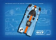 917 Daytona 1970 Blauwdruk van Theodor Decker thumbnail
