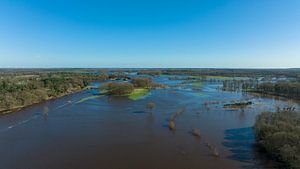 Vecht river high water level flooding at the Vilsteren weir