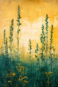 Feld in goldenem Licht