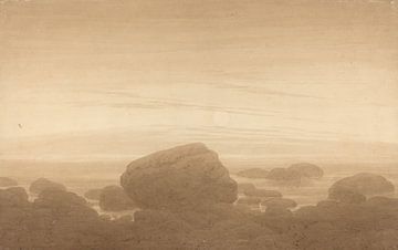 Mondaufgang an einem leeren Ufer, Caspar David Friedrich