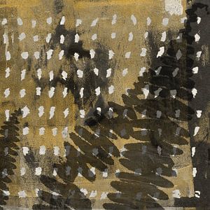 Japans abstract met natuurlijke planten en patronen. Varenbladeren II