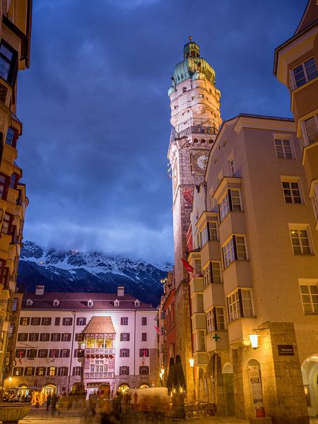 Innsbruck - View of the old town at night by t.ART