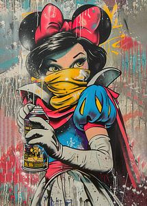 Snow White Grafitti van Rene Ladenius Digital Art