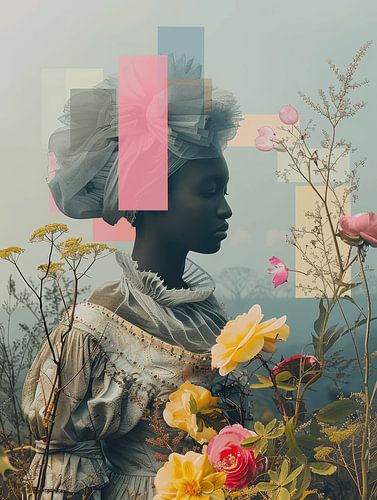 The power of Africa, contemporary portret in neon