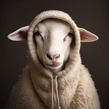 Warm wollen schapen portret van Vlindertuin-Art
