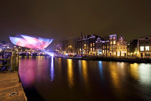 Amsterdam light festival in Nederland bij nacht