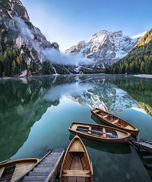 Braies Lake Zuid-Tirol van Achim Thomae
