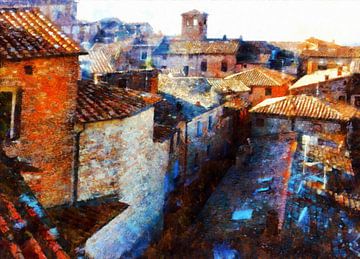 Roof Tops Citta della Pieve Umbria by Dorothy Berry-Lound