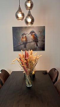 Klantfoto: IJsvogels Schilderij van Preet Lambon