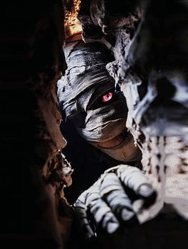 Creepy Mummy Wall Art – Dark Horror Portrait by Ramy Salah Hefny