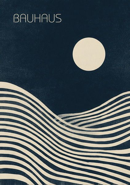 Bauhaus Kreis Minimalistisches Design Blau von Niklas Maximilian