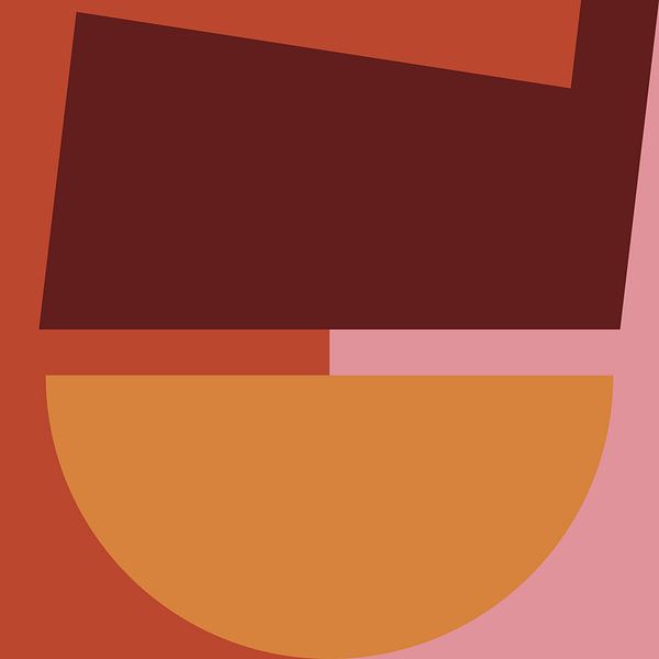 Retro inspired abstract geometry in warm tones II by Dina Dankers