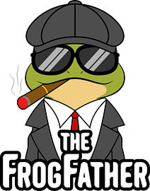 The Frogfather – Illustration einer Mafia-Frosch-Parodie mit Zeitungsverkäufer-Mütze von hong hong