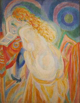 Naakte lezende vrouw door Robert Delaunay van Peter Balan