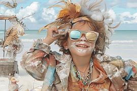 Liberté au soleil - Collage estival joyeux sur Jorali Beaux-Arts