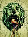 Into the lion (klusjesman in een leeuwenbek) van Ruben van Gogh - smartphoneart thumbnail