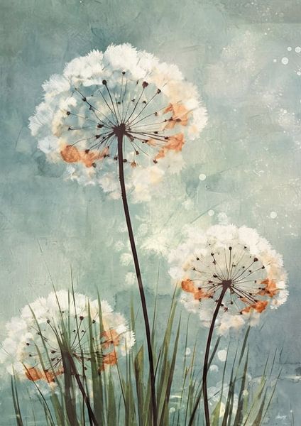 Ephemeral Beauty: Abstract Dandelion Dreaming by Floral Abstractions
