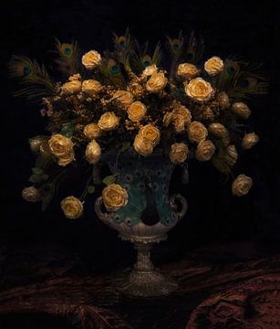 Vase mit gelben Rosen von Guna Andersone