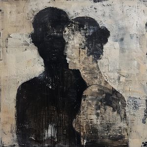 Abstrakter geheimnisvoller Mann und Frau